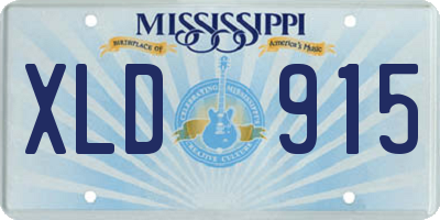 MS license plate XLD915