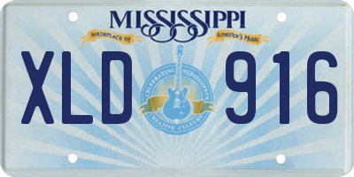 MS license plate XLD916
