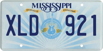 MS license plate XLD921