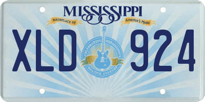MS license plate XLD924