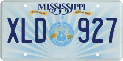 MS license plate XLD927