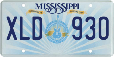 MS license plate XLD930
