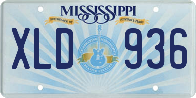 MS license plate XLD936