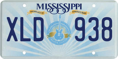 MS license plate XLD938