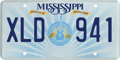 MS license plate XLD941
