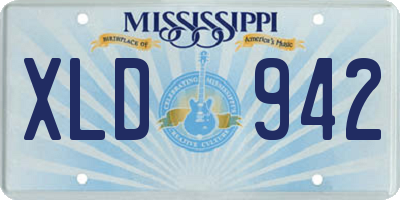 MS license plate XLD942