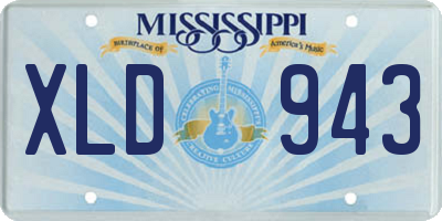 MS license plate XLD943