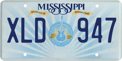 MS license plate XLD947