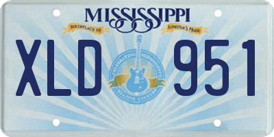 MS license plate XLD951