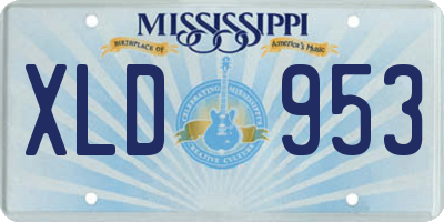 MS license plate XLD953