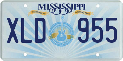 MS license plate XLD955