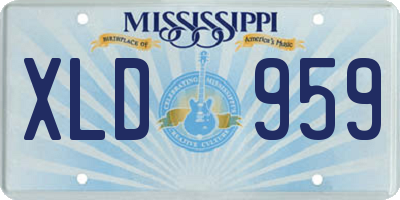 MS license plate XLD959