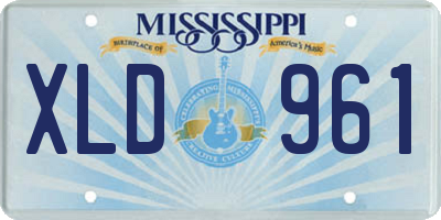 MS license plate XLD961