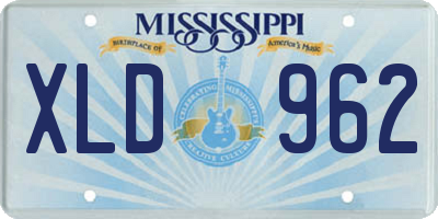 MS license plate XLD962