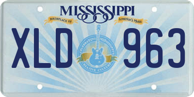 MS license plate XLD963