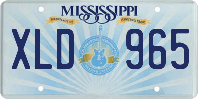 MS license plate XLD965