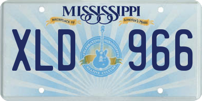 MS license plate XLD966