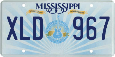 MS license plate XLD967