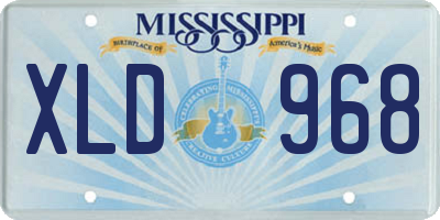 MS license plate XLD968