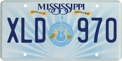 MS license plate XLD970