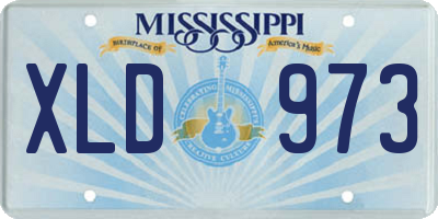 MS license plate XLD973
