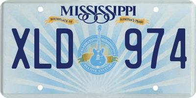 MS license plate XLD974