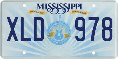 MS license plate XLD978