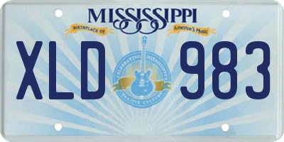 MS license plate XLD983