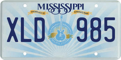 MS license plate XLD985