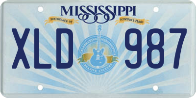 MS license plate XLD987