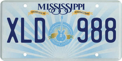 MS license plate XLD988
