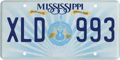 MS license plate XLD993