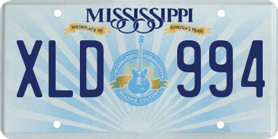 MS license plate XLD994