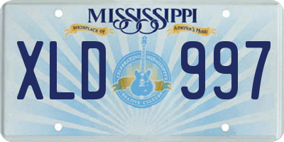 MS license plate XLD997