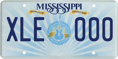 MS license plate XLE000