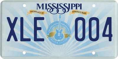 MS license plate XLE004