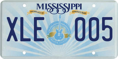 MS license plate XLE005