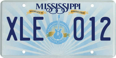 MS license plate XLE012