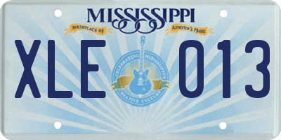 MS license plate XLE013