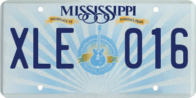 MS license plate XLE016