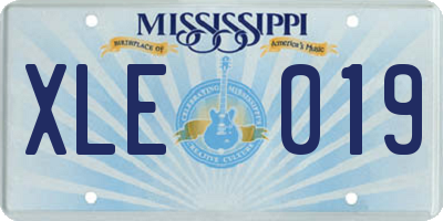 MS license plate XLE019