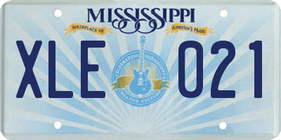 MS license plate XLE021