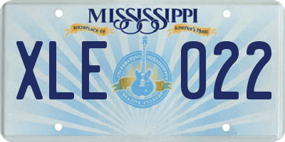 MS license plate XLE022