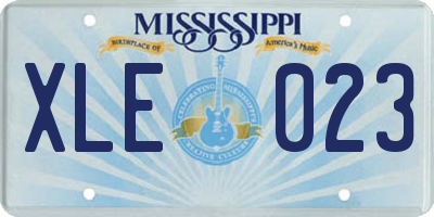 MS license plate XLE023