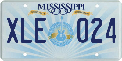 MS license plate XLE024