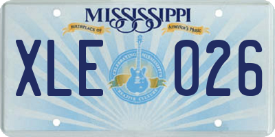 MS license plate XLE026