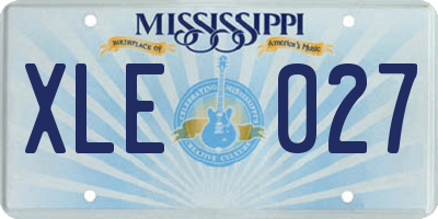 MS license plate XLE027
