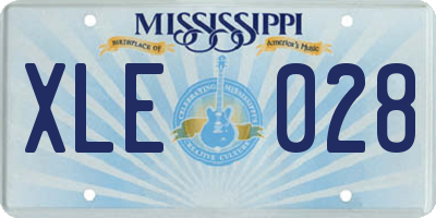 MS license plate XLE028