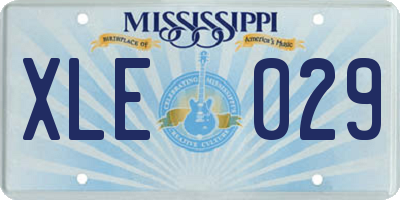 MS license plate XLE029