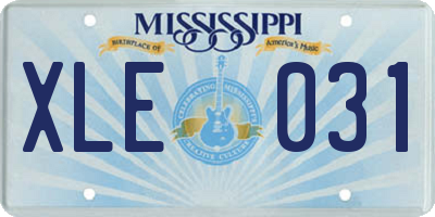 MS license plate XLE031